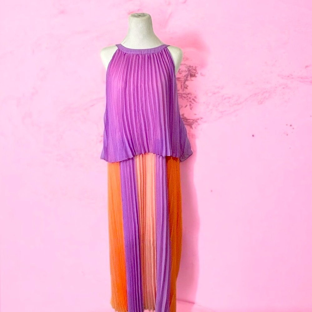 Maurice Purple and Orange Long Dress Sz 22/25. NWOT.